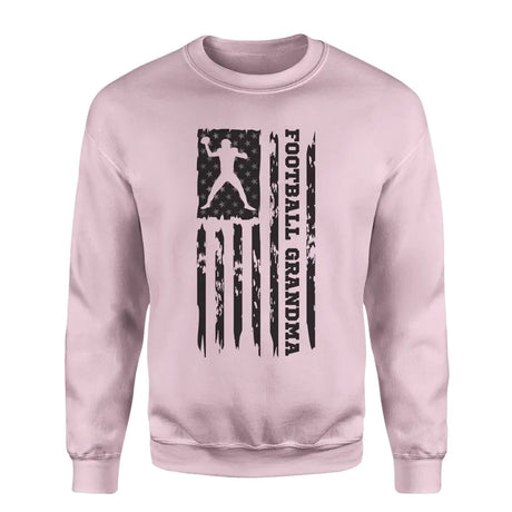 football grandma vertical flag on a sweatshirt with a black graphic