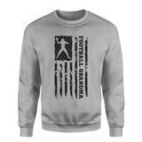 Football Grandma Vertical Flag on a Sweatshirt with a Black Graphic