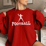 basic football with football player icon on a sweatshirt with a white graphic