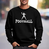 basic football with football player icon on a sweatshirt with a white graphic