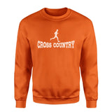 Basic Cross Country with Cross Country Runner Icon on a Sweatshirt with a White Graphic