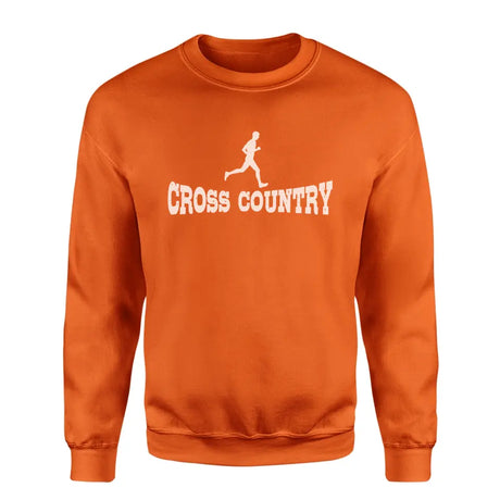 Basic Cross Country with Cross Country Runner Icon on a Sweatshirt with a White Graphic