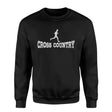 Basic Cross Country with Cross Country Runner Icon on a Sweatshirt with a White Graphic