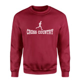 Basic Cross Country with Cross Country Runner Icon on a Sweatshirt with a White Graphic