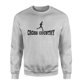 Basic Cross Country with Cross Country Runner Icon on a Sweatshirt with a Black Graphic