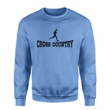 Basic Cross Country with Cross Country Runner Icon on a Sweatshirt with a Black Graphic