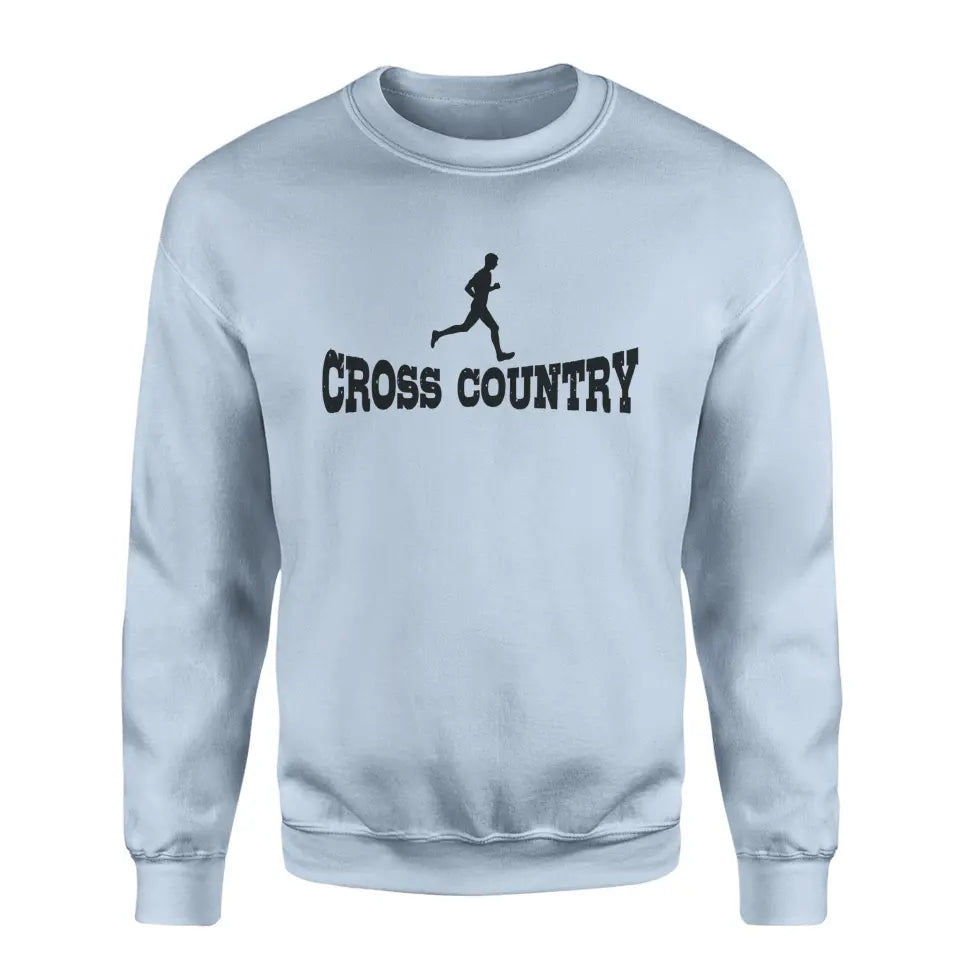 Basic Cross Country with Cross Country Runner Icon on a Sweatshirt with a Black Graphic