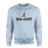 Basic Cross Country with Cross Country Runner Icon on a Sweatshirt with a Black Graphic