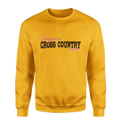 Custom Cross Country Mascot and Cross Country Runner Name on a Sweatshirt with a Black Graphic