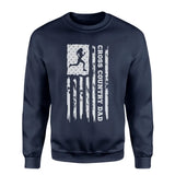 Cross Country Dad Vertical Flag on a Sweatshirt with a White Graphic