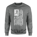 Cross Country Dad Vertical Flag on a Sweatshirt with a White Graphic