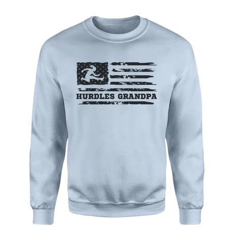 hurdles grandpa horizontal flag on a sweatshirt with a black graphic