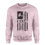 hurdles grandpa vertical flag on a sweatshirt with a black graphic