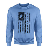 hurdles grandpa vertical flag on a sweatshirt with a black graphic