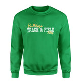 custom hurdles mascot and hurdler name on a sweatshirt with a white graphic