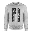 hurdles mom vertical flag on a sweatshirt with a black graphic