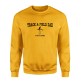 hurdles dad with hurdler icon and hurdler name on a sweatshirt with a black graphic