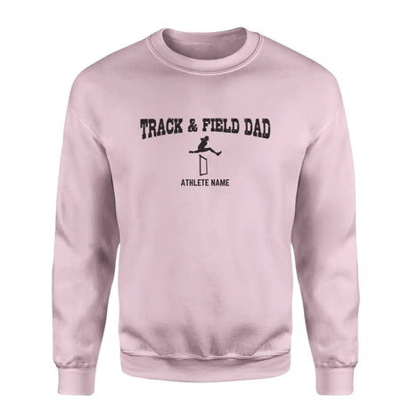 hurdles dad with hurdler icon and hurdler name on a sweatshirt with a black graphic