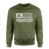 hurdles dad horizontal flag on a sweatshirt with a white graphic