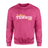Custom Tennis Mascot and Tennis Player Name on a Sweatshirt with a White Graphic