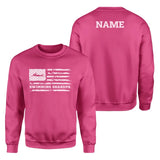 Swimming Grandpa Horizontal Flag With Swimmer Name on a Sweatshirt with a White Graphic