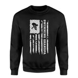 Swimming Grandpa Vertical Flag on a Sweatshirt with a White Graphic