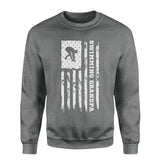 Swimming Grandpa Vertical Flag on a Sweatshirt with a White Graphic