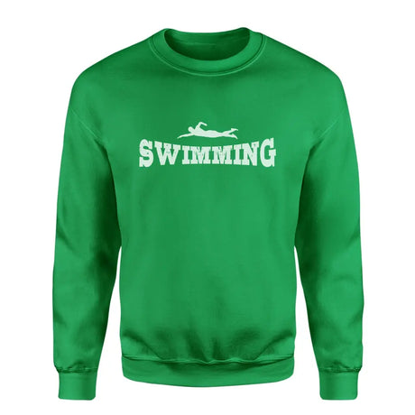 Basic Swimming with Swimmer Icon on a Sweatshirt with a White Graphic