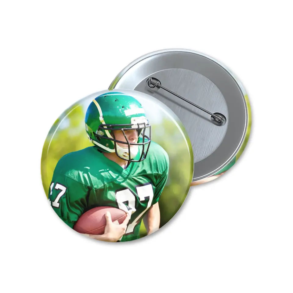 Custom Football Player Photo on a Button