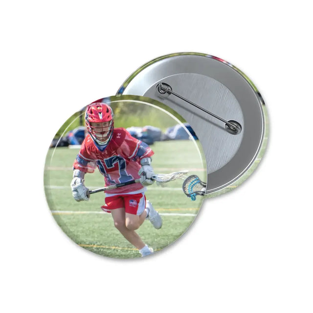 custom lacrosse player photo button