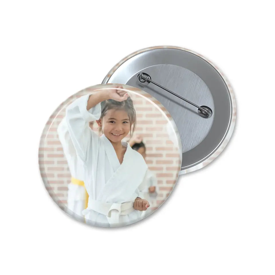 custom martial artist photo button