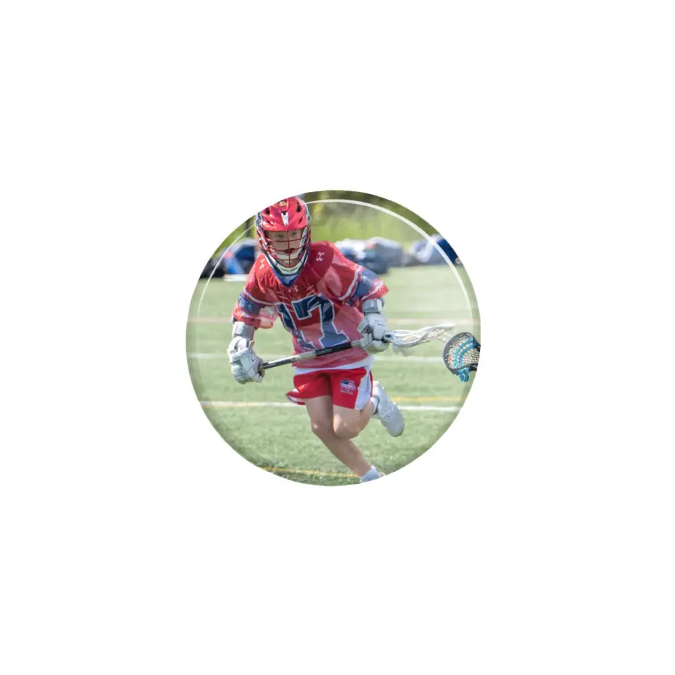 custom lacrosse player photo button