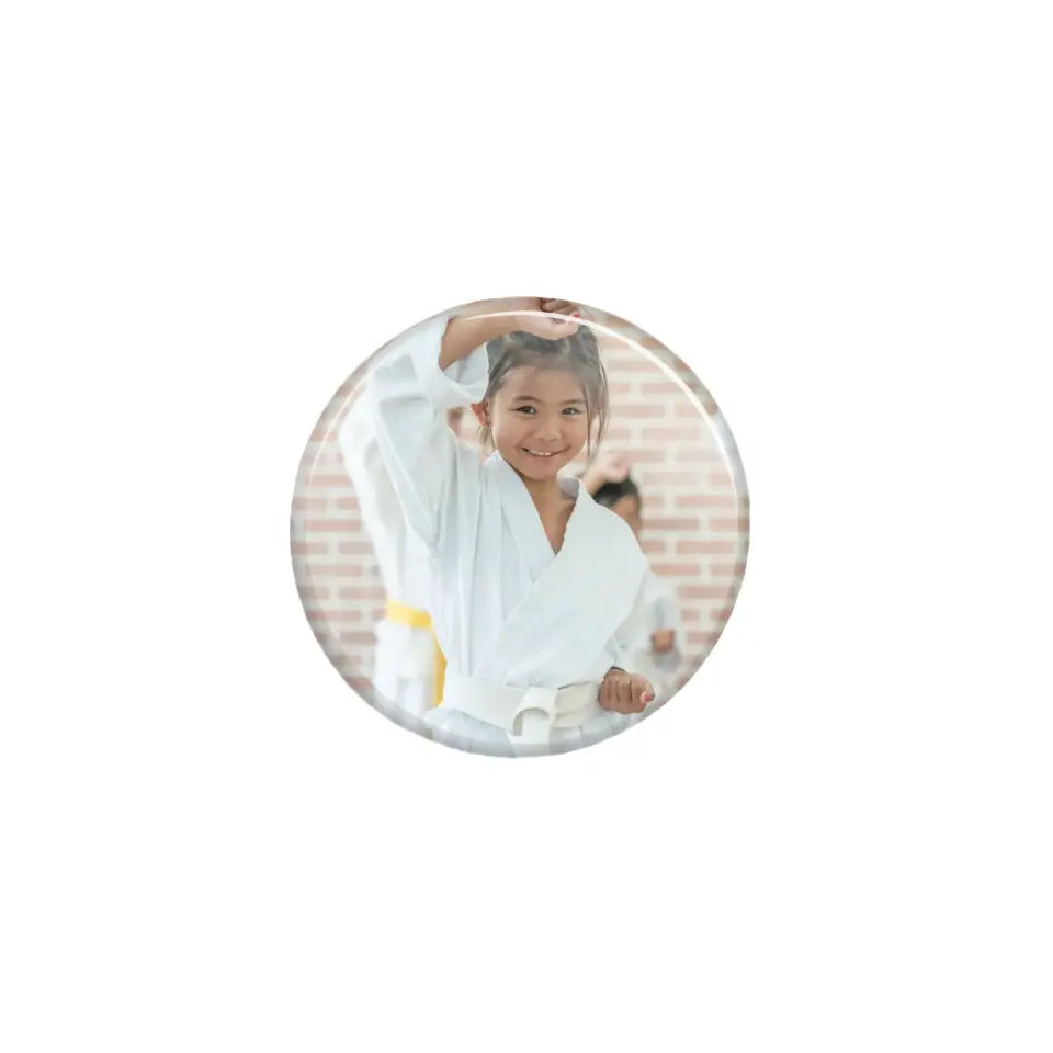 custom martial artist photo button