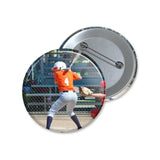 custom softball player photo button