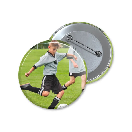 custom soccer player photo button