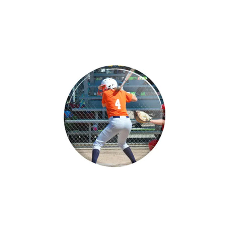 custom softball player photo button