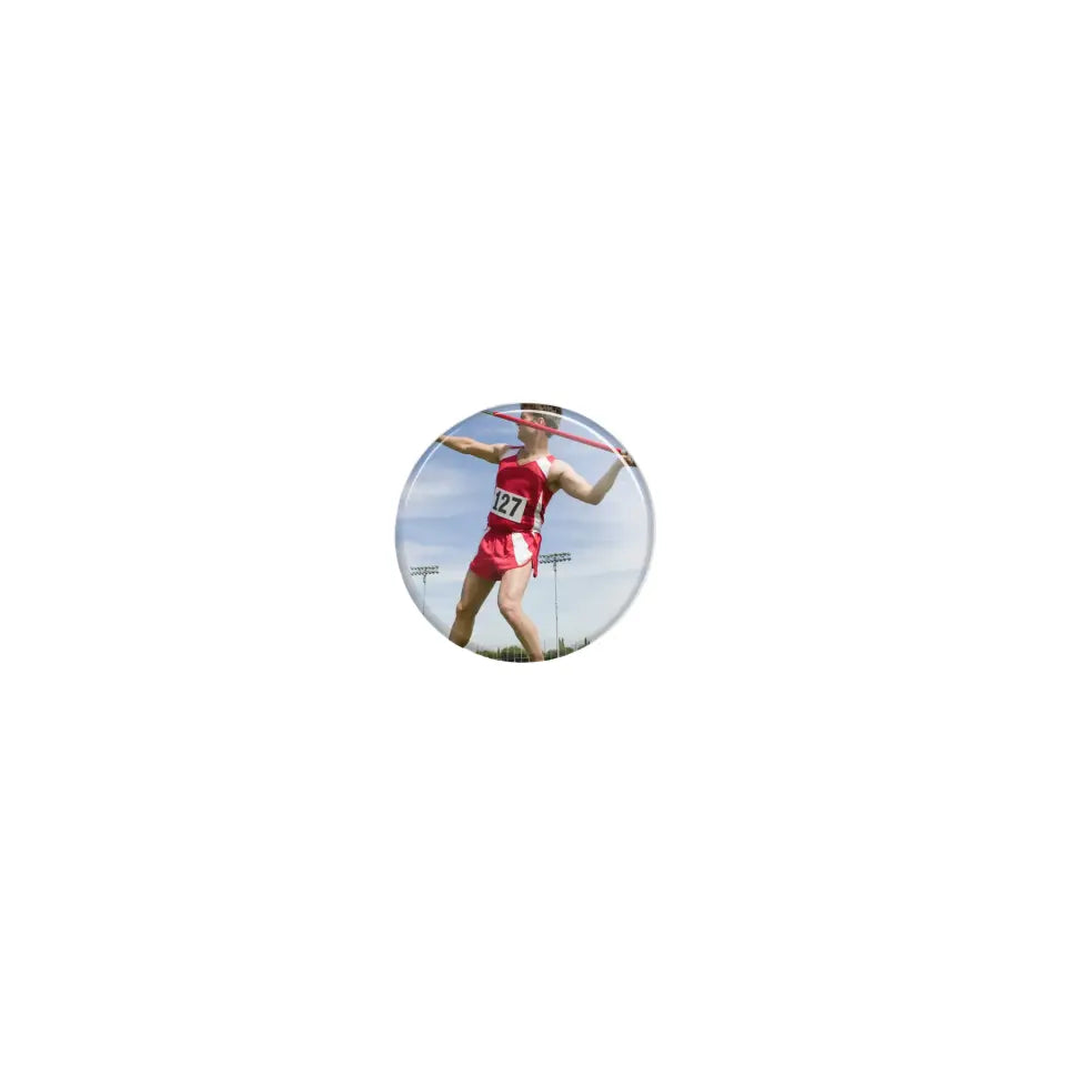 custom javelin thrower photo button