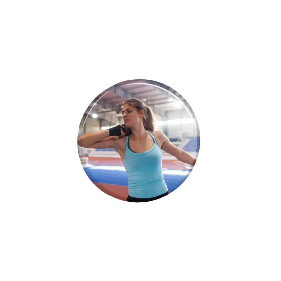 custom shot putter photo button