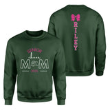 Senior Cheer Mom With Cheerleader Name on a Sweatshirt