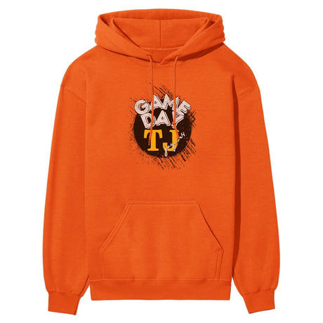 custom distressed game day graphic on a hoodie