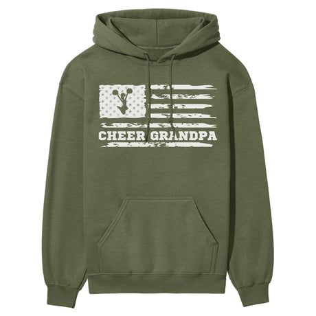 cheer grandpa horizontal flag on a hoodie with a white graphic