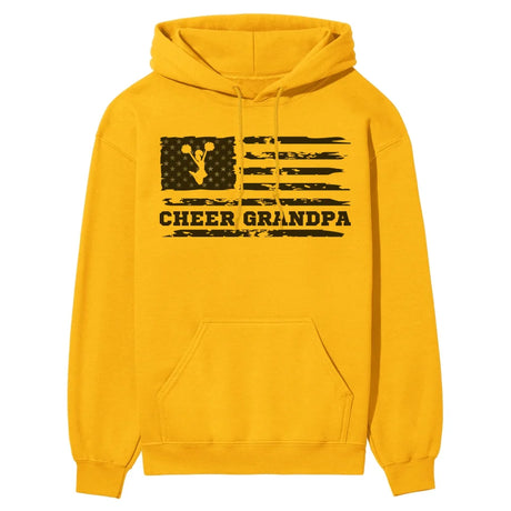 cheer grandpa horizontal flag on a hoodie with a black graphic