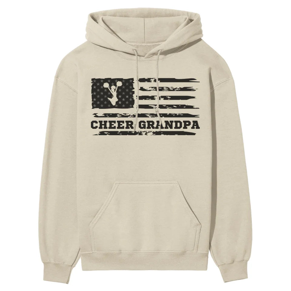 cheer grandpa horizontal flag on a hoodie with a black graphic