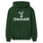 basic cheer with cheerleader icon on a hoodie with a white graphic