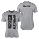 Softball Dad Vertical Flag With Softball Player Name | Men's T-Shirt | Black Graphic