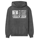 cheer mom horizontal flag on a hoodie with a white graphic