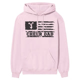 cheer dad horizontal flag on a hoodie with a black graphic