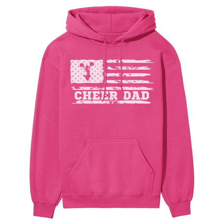 cheer dad horizontal flag on a hoodie with a white graphic