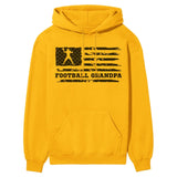 Football Grandpa Horizontal Flag on a Hoodie with a Black Graphic