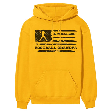 football grandpa horizontal flag on a hoodie with a black graphic